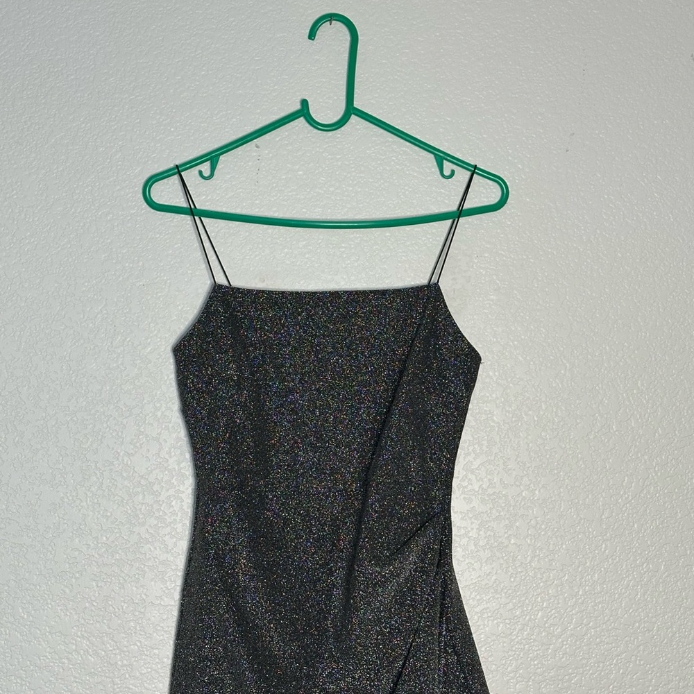Sparkling Black Spaghetti Strap Dress